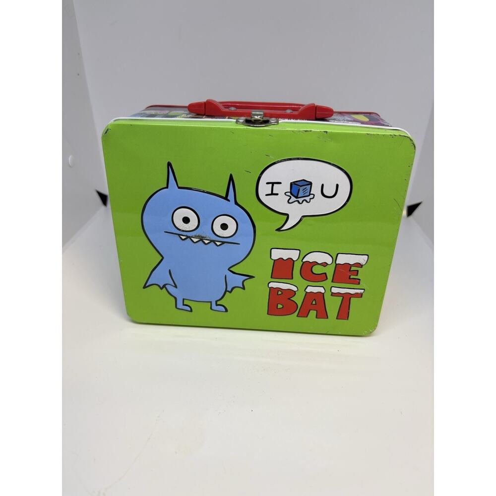 2010 Uglydoll Ice Bat Tin Keepsake Lunch Box Schylling Collectible Red Green